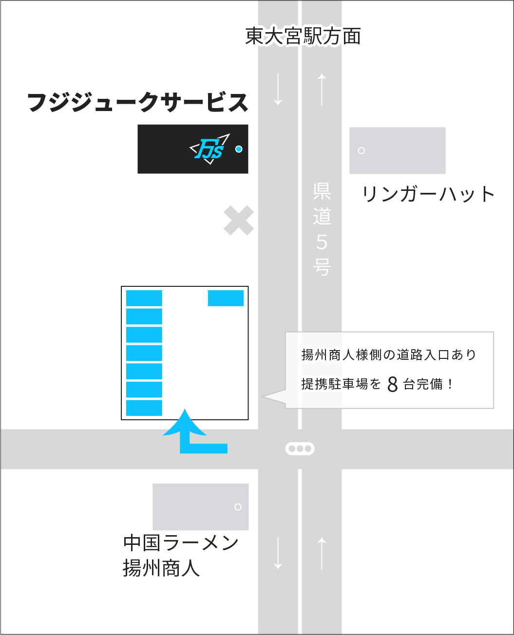 フジジュークサービス駐車場のご案内